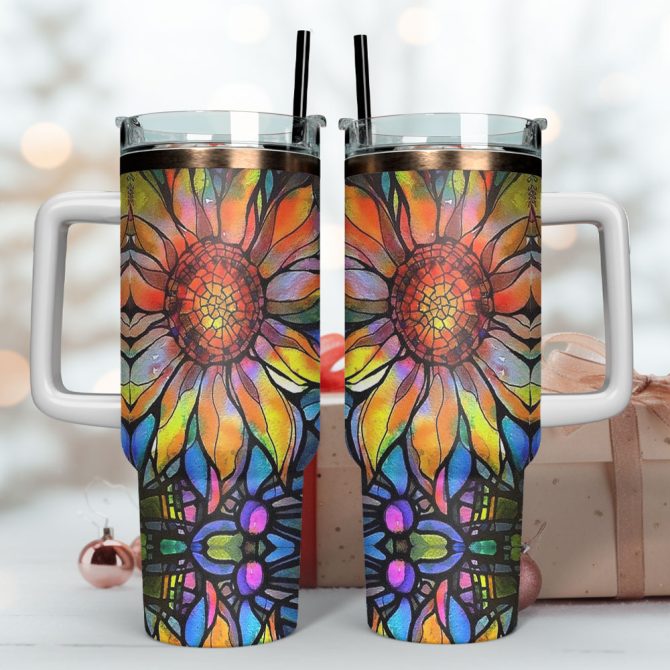 The Sunflower Custom Stanley Quencher 40Oz Stainless Steel Tumbler With Handle - Image 4