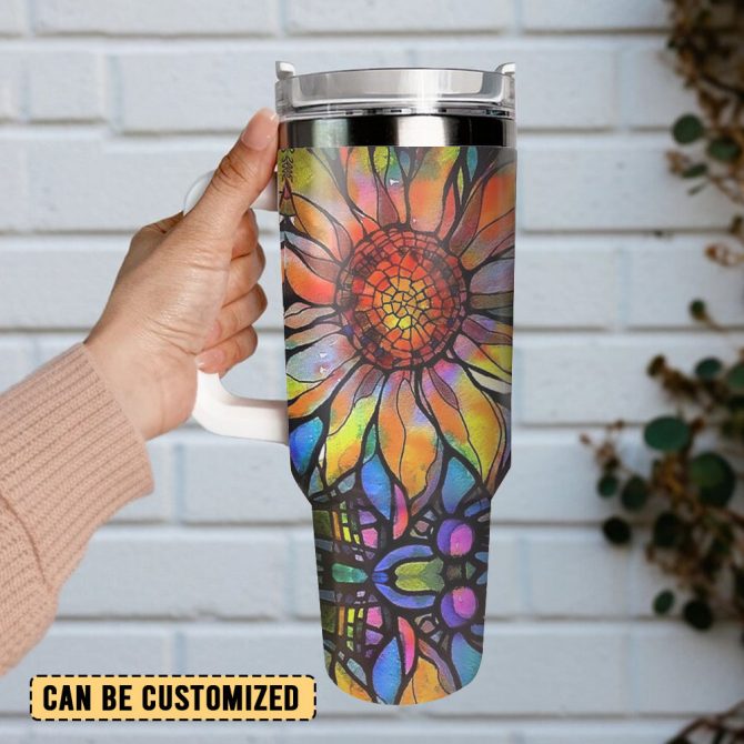 The Sunflower Custom Stanley Quencher 40Oz Stainless Steel Tumbler With Handle - Image 3