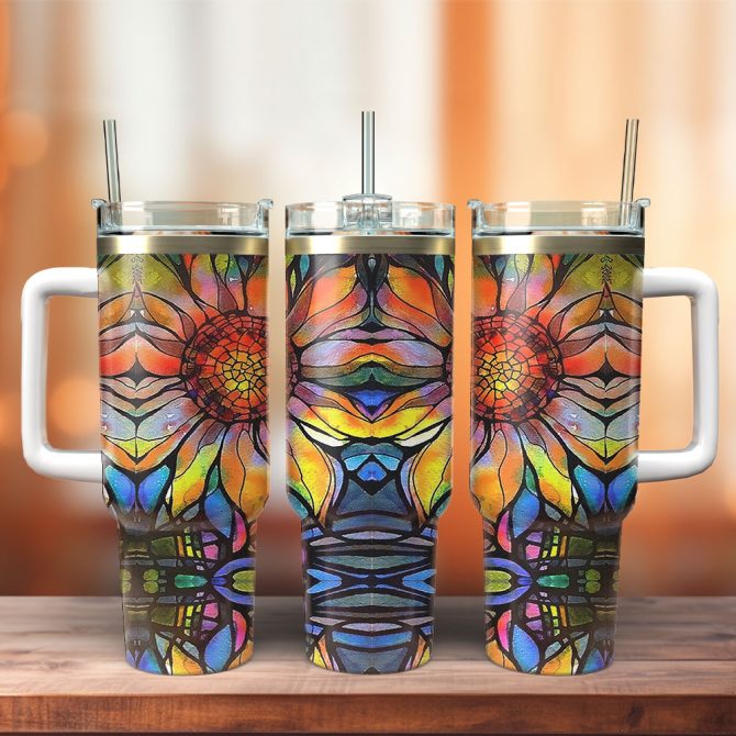 The Sunflower Custom Stanley Quencher 40Oz Stainless Steel Tumbler With Handle