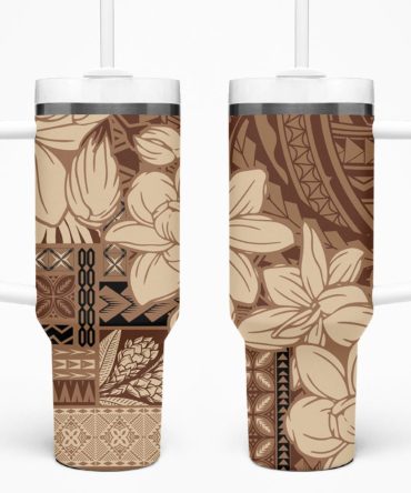 Tiale Flower Mix Siapo Tapa Custom Stanley Quencher 40Oz Stainless Steel Tumbler