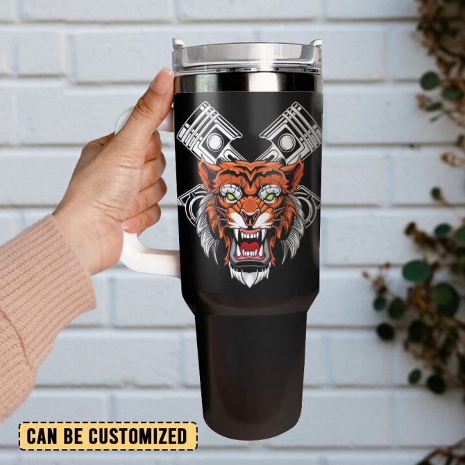 Tiger Breaking Custom Stanley Quencher 40Oz Stainless Steel Tumbler With Handle - Image 3