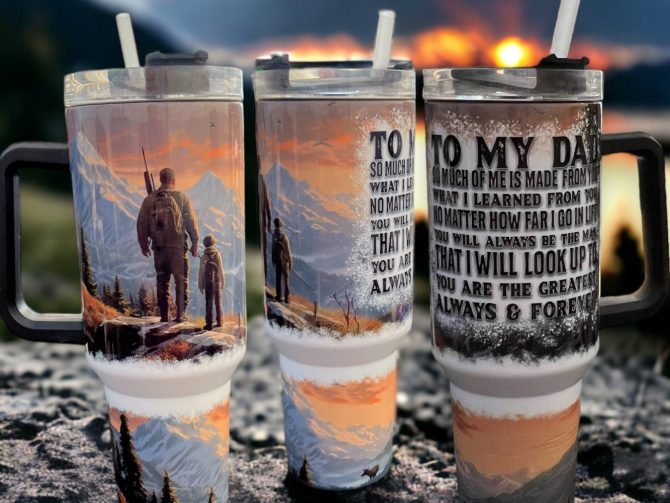 To My Dad Custom Stanley Quencher 40Oz Stainless Steel Tumbler