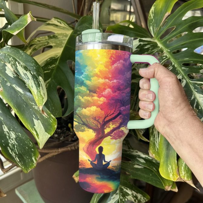 Tree Of Harmony Of The Soul Custom Stanley Quencher 40Oz Stainless Steel Tumbler With Handle - Image 4