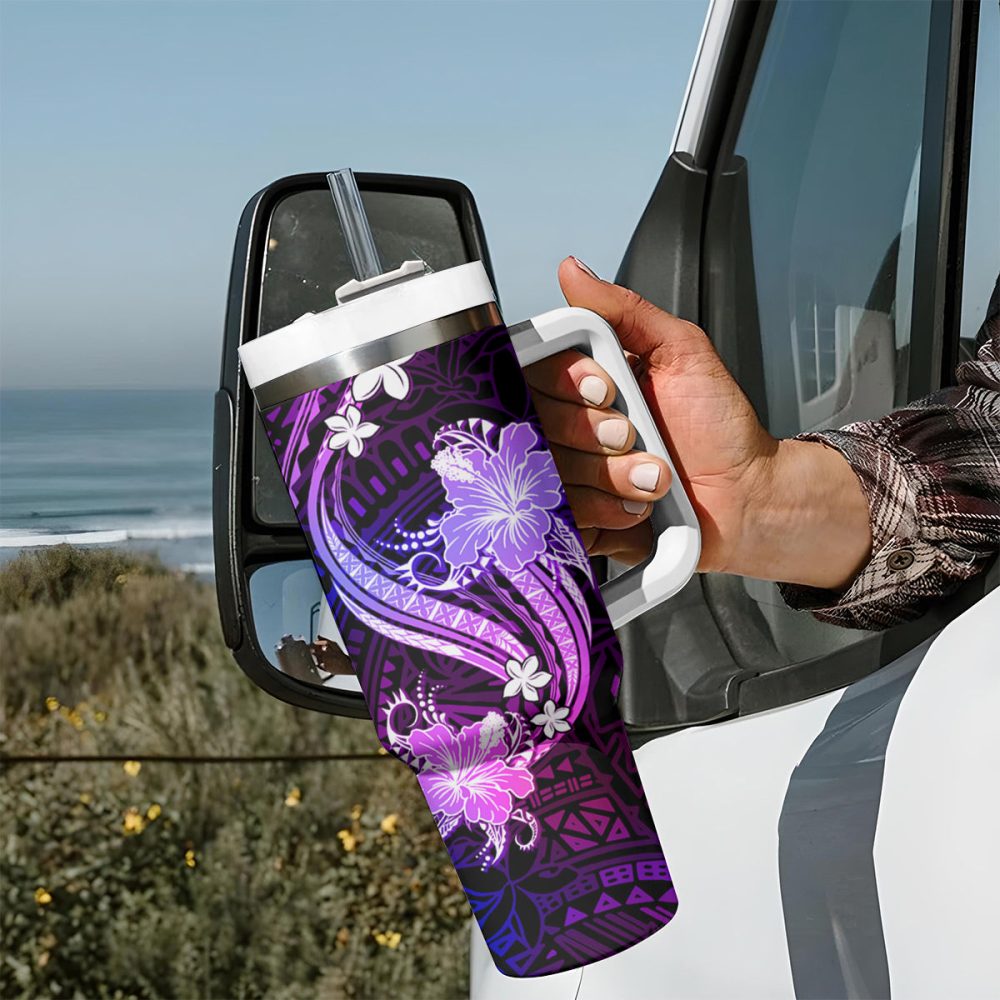 Tropical Flowers Custom Stanley Quencher 40Oz Stainless Steel Tumbler - Image 8