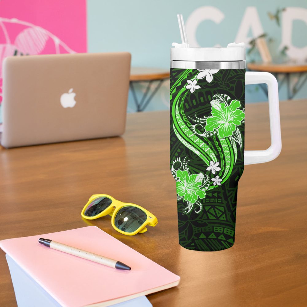 Tropical Flowers Custom Stanley Quencher 40Oz Stainless Steel Tumbler - Image 6