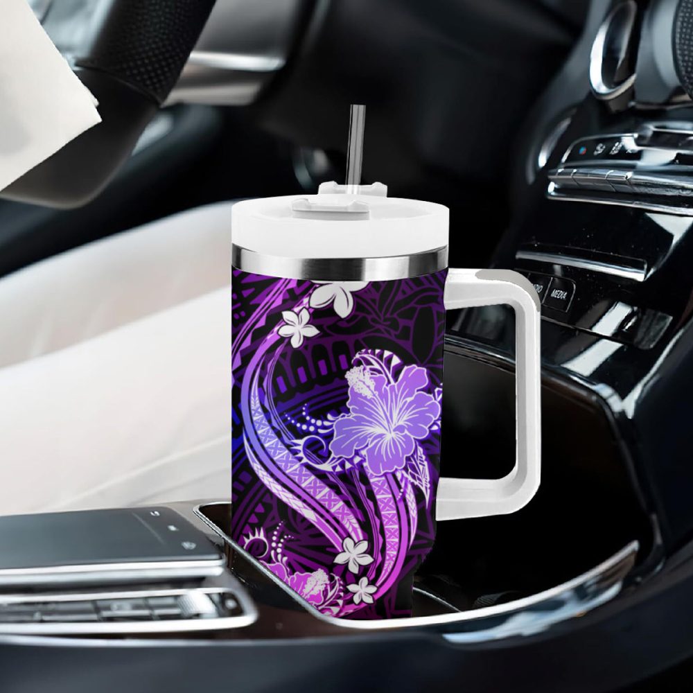 Tropical Flowers Custom Stanley Quencher 40Oz Stainless Steel Tumbler - Image 9