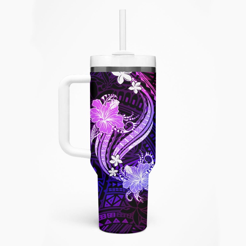 Tropical Flowers Custom Stanley Quencher 40Oz Stainless Steel Tumbler - Image 2