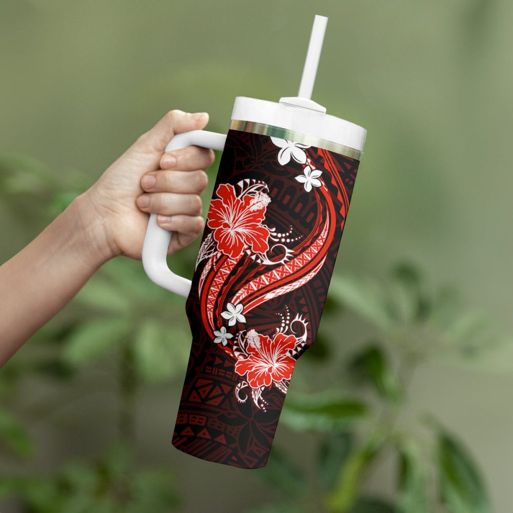 Tropical Flowers Custom Stanley Quencher 40Oz Stainless Steel Tumbler - Image 4