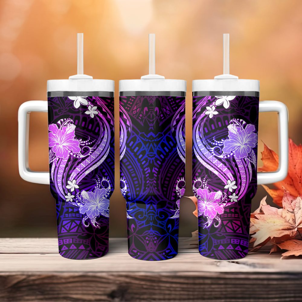 Tropical Flowers Custom Stanley Quencher 40Oz Stainless Steel Tumbler - Image 5