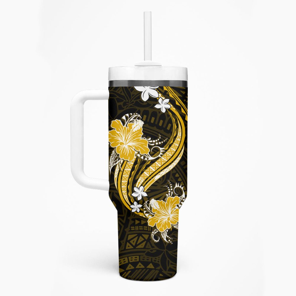 Tropical Flowers Custom Stanley Quencher 40Oz Stainless Steel Tumbler - Image 2