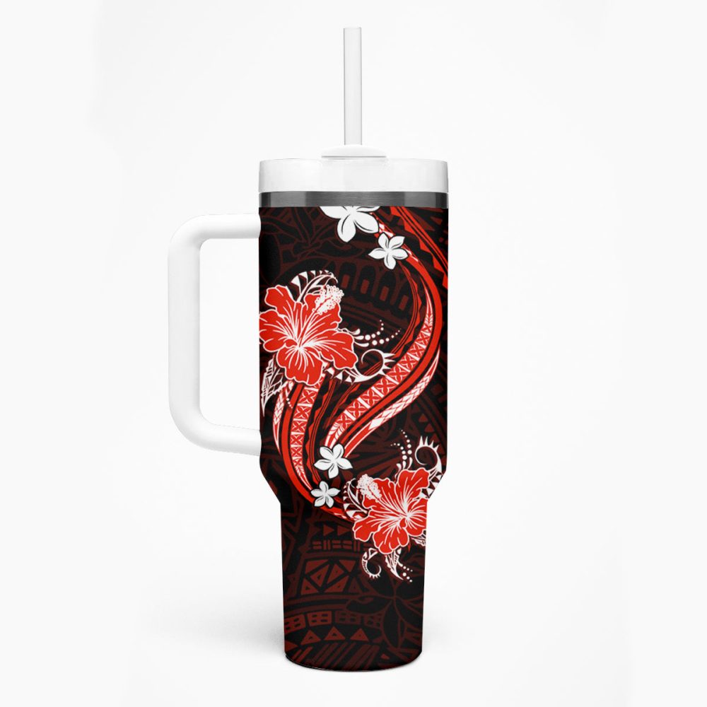Tropical Flowers Custom Stanley Quencher 40Oz Stainless Steel Tumbler - Image 2