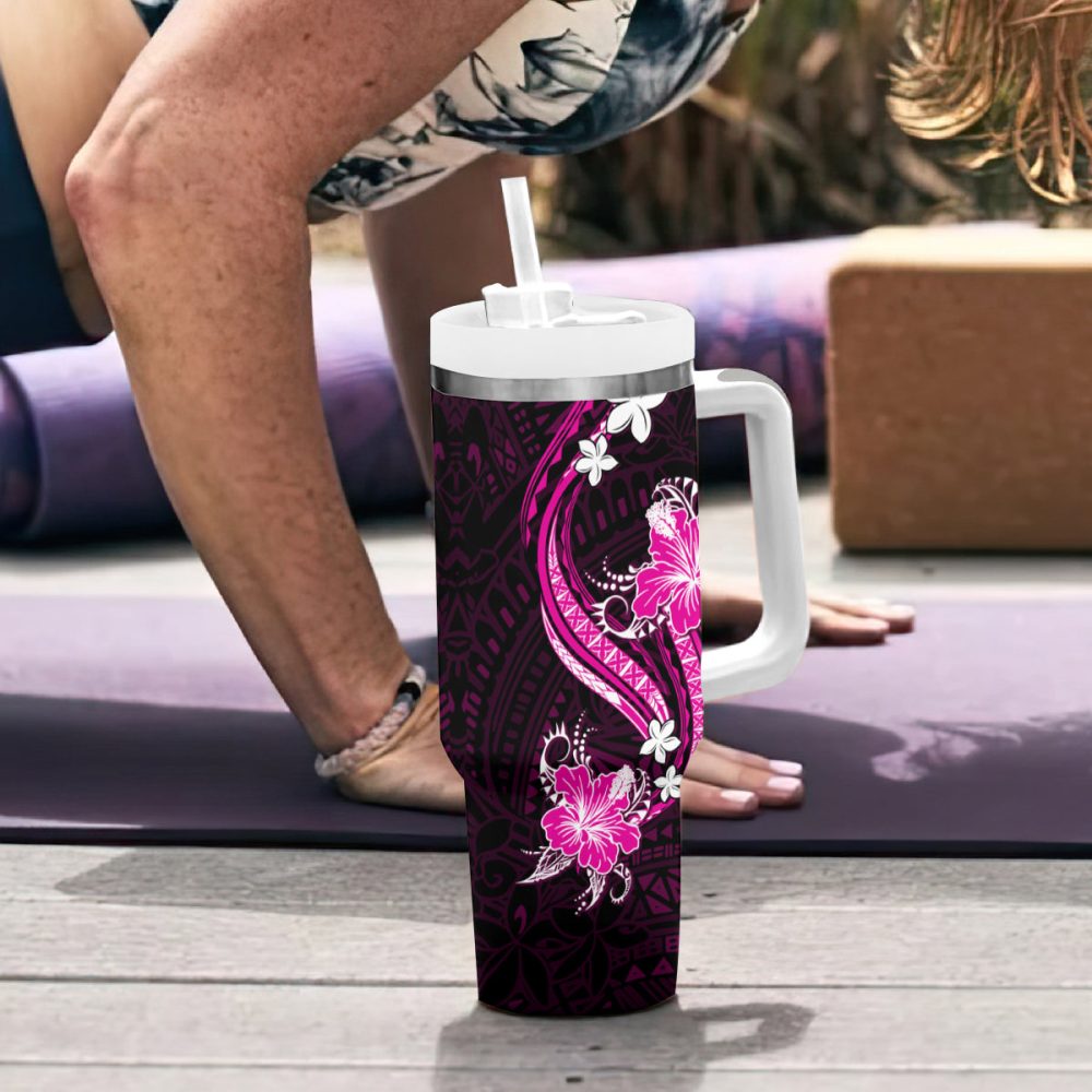 Tropical Flowers Custom Stanley Quencher 40Oz Stainless Steel Tumbler - Image 7