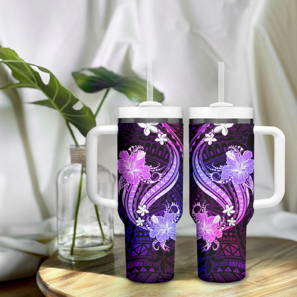 Tropical Flowers Custom Stanley Quencher 40Oz Stainless Steel Tumbler - Image 10