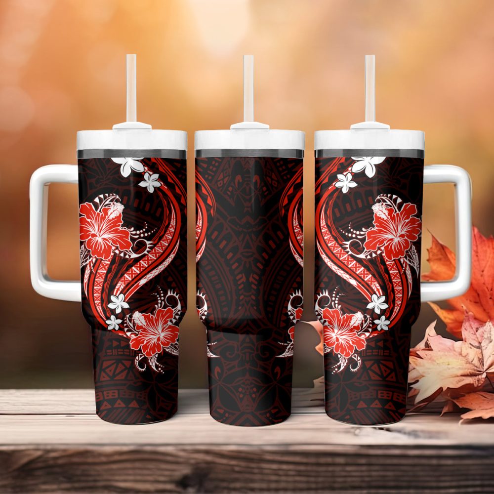 Tropical Flowers Custom Stanley Quencher 40Oz Stainless Steel Tumbler - Image 5
