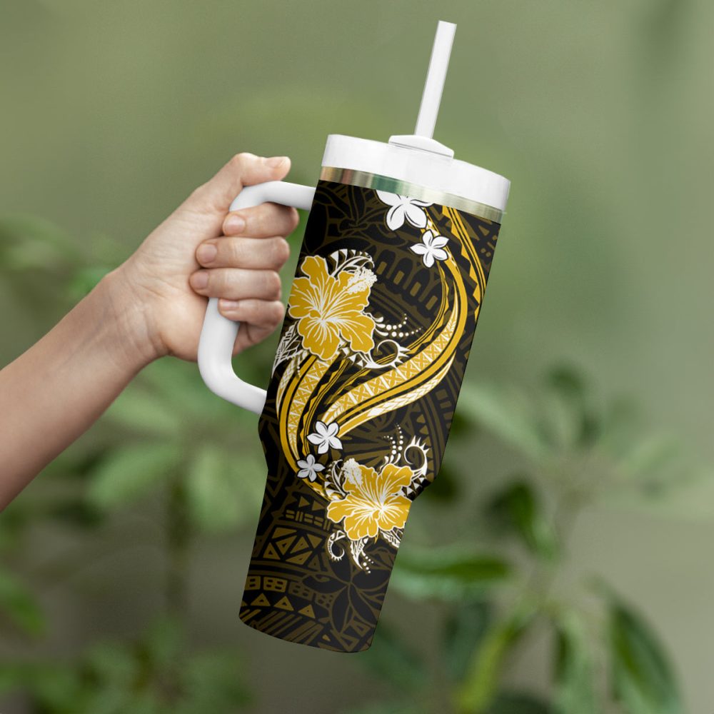 Tropical Flowers Custom Stanley Quencher 40Oz Stainless Steel Tumbler - Image 4