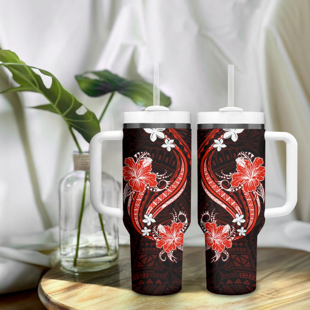 Tropical Flowers Custom Stanley Quencher 40Oz Stainless Steel Tumbler - Image 10