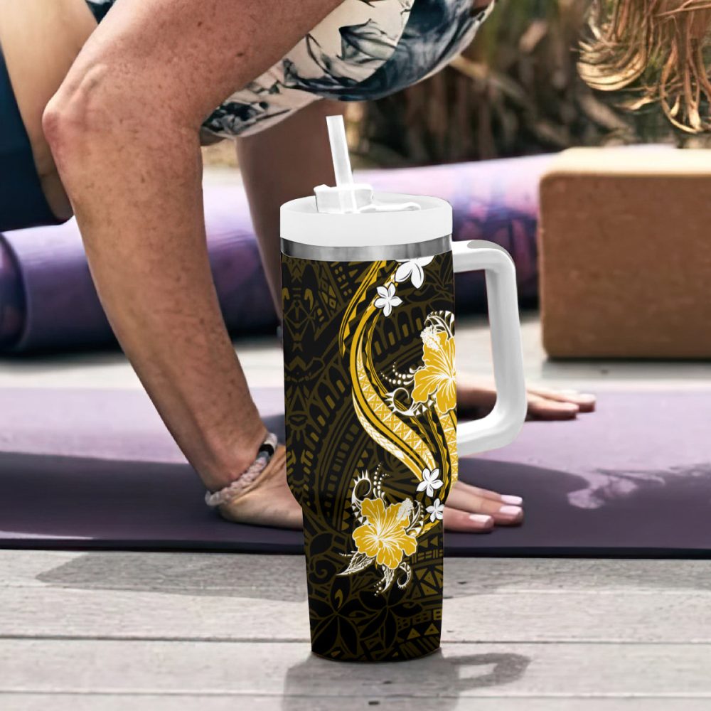 Tropical Flowers Custom Stanley Quencher 40Oz Stainless Steel Tumbler - Image 7