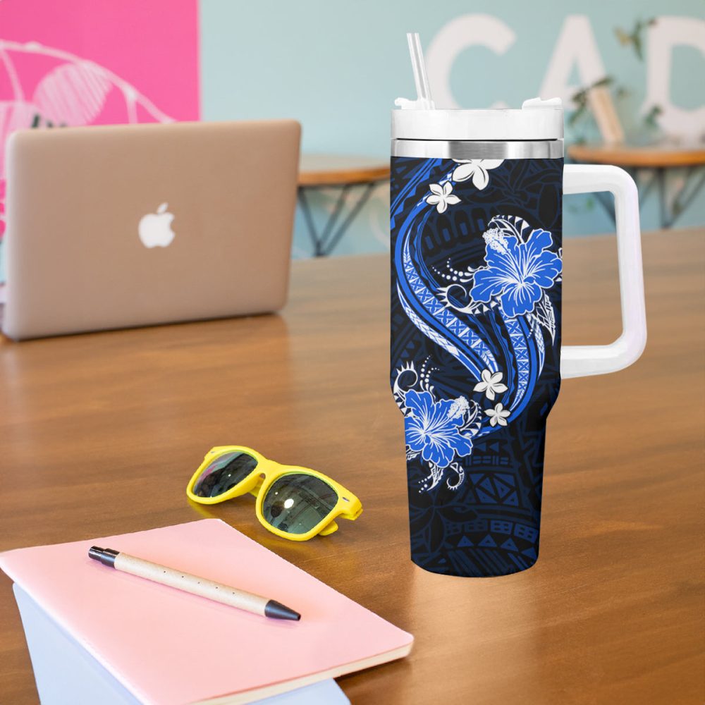 Tropical Flowers Custom Stanley Quencher 40Oz Stainless Steel Tumbler - Image 6