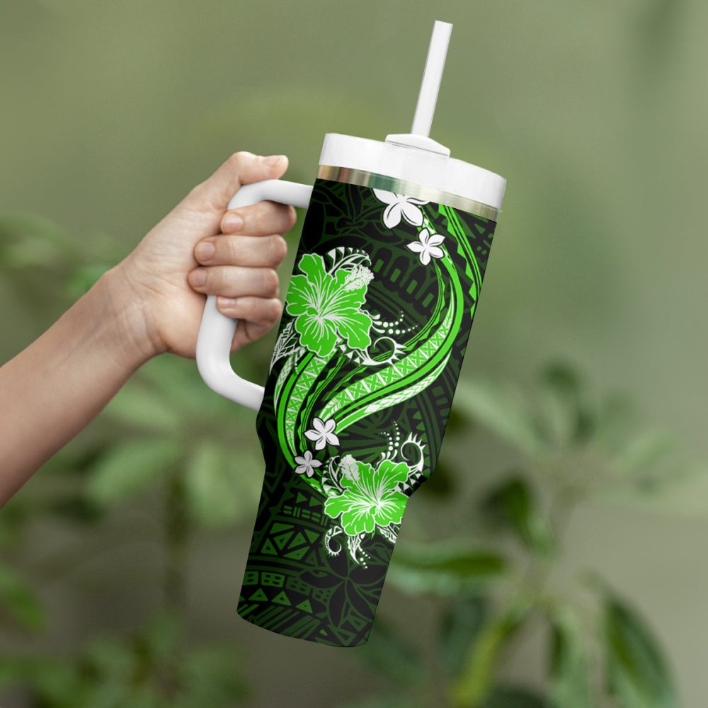Tropical Flowers Custom Stanley Quencher 40Oz Stainless Steel Tumbler - Image 4