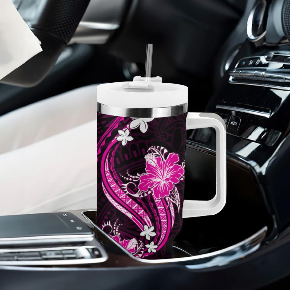 Tropical Flowers Custom Stanley Quencher 40Oz Stainless Steel Tumbler - Image 9