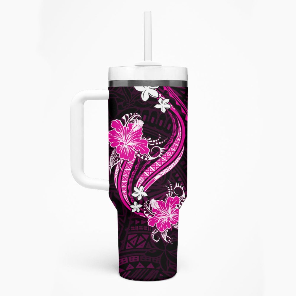 Tropical Flowers Custom Stanley Quencher 40Oz Stainless Steel Tumbler - Image 2