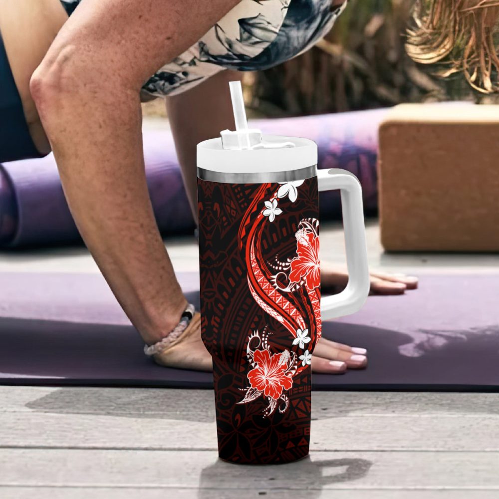 Tropical Flowers Custom Stanley Quencher 40Oz Stainless Steel Tumbler - Image 7