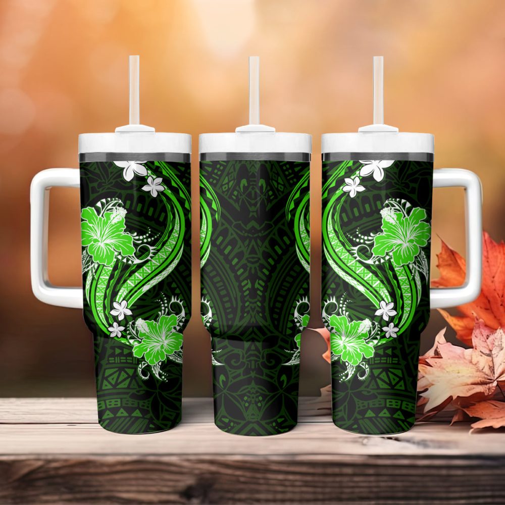 Tropical Flowers Custom Stanley Quencher 40Oz Stainless Steel Tumbler - Image 5