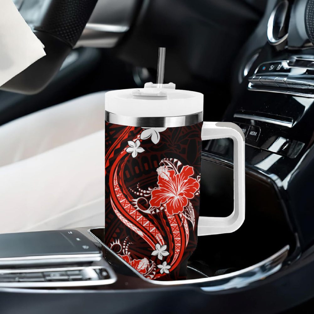 Tropical Flowers Custom Stanley Quencher 40Oz Stainless Steel Tumbler - Image 9