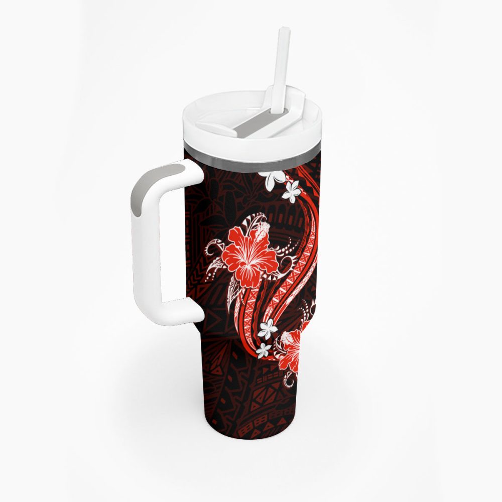 Tropical Flowers Custom Stanley Quencher 40Oz Stainless Steel Tumbler - Image 3