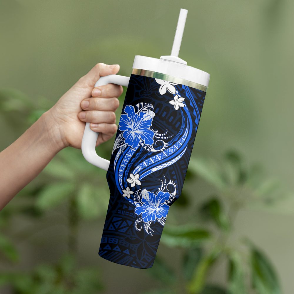 Tropical Flowers Custom Stanley Quencher 40Oz Stainless Steel Tumbler - Image 4