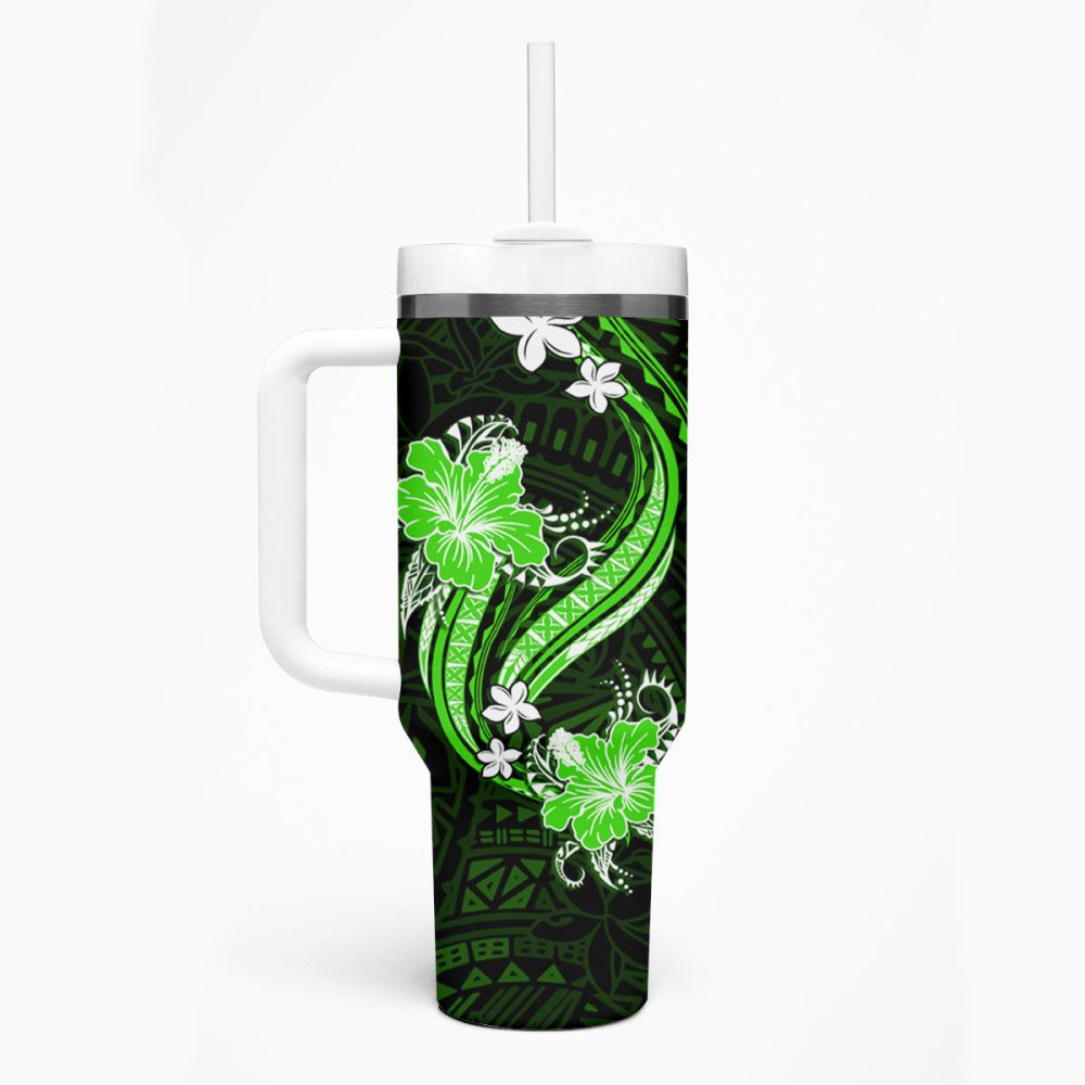 Tropical Flowers Custom Stanley Quencher 40Oz Stainless Steel Tumbler - Image 2