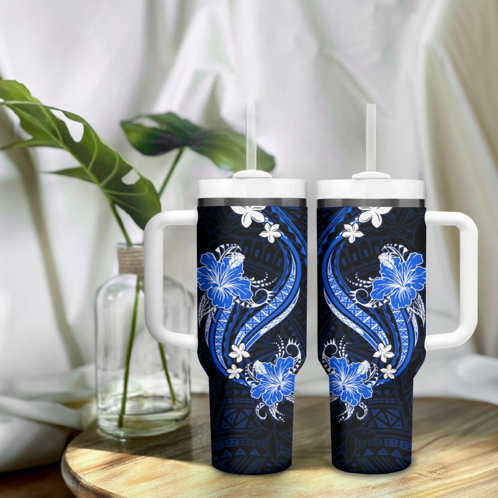Tropical Flowers Custom Stanley Quencher 40Oz Stainless Steel Tumbler - Image 10
