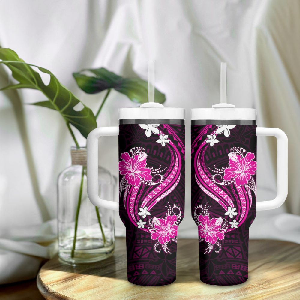 Tropical Flowers Custom Stanley Quencher 40Oz Stainless Steel Tumbler - Image 10