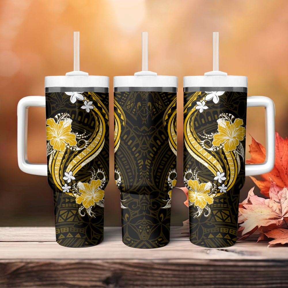Tropical Flowers Custom Stanley Quencher 40Oz Stainless Steel Tumbler - Image 5