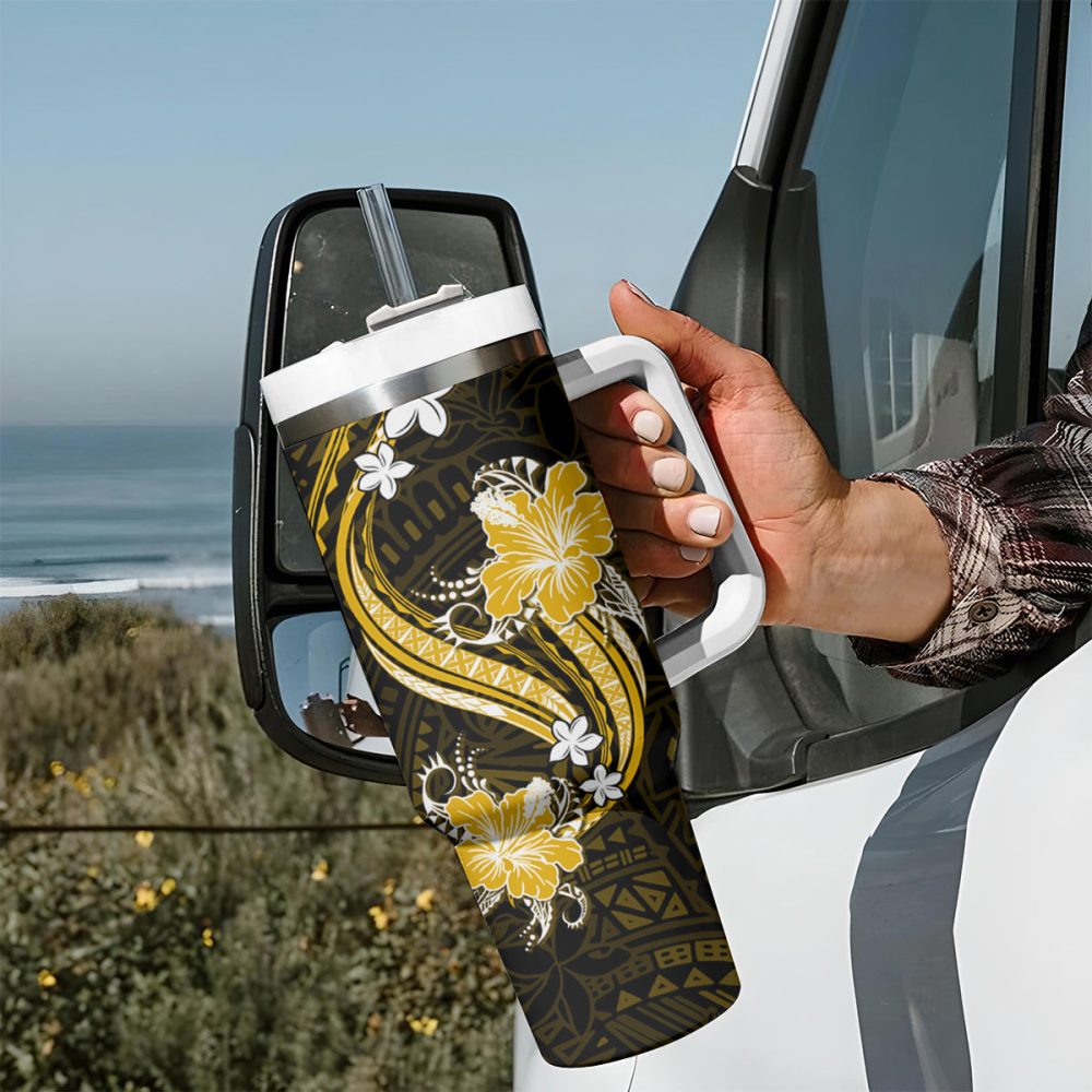Tropical Flowers Custom Stanley Quencher 40Oz Stainless Steel Tumbler - Image 8