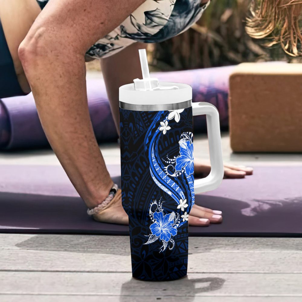 Tropical Flowers Custom Stanley Quencher 40Oz Stainless Steel Tumbler - Image 7