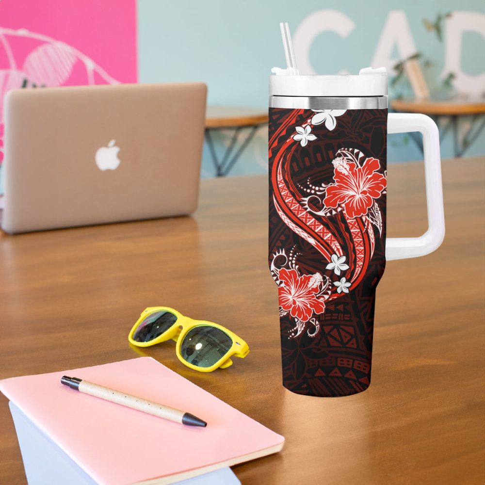 Tropical Flowers Custom Stanley Quencher 40Oz Stainless Steel Tumbler - Image 6