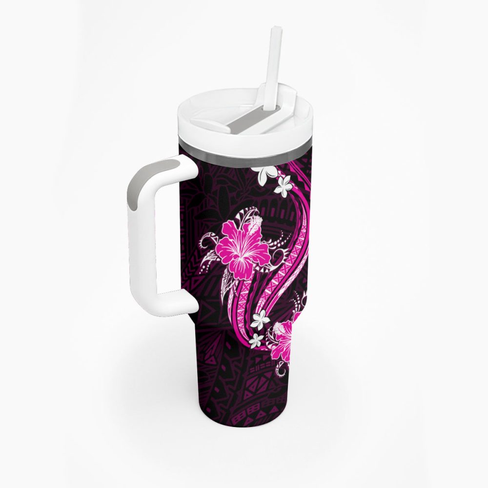 Tropical Flowers Custom Stanley Quencher 40Oz Stainless Steel Tumbler - Image 3