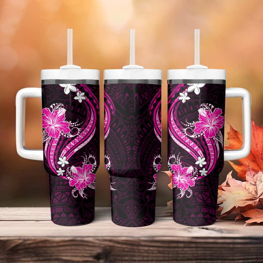 Tropical Flowers Custom Stanley Quencher 40Oz Stainless Steel Tumbler - Image 5