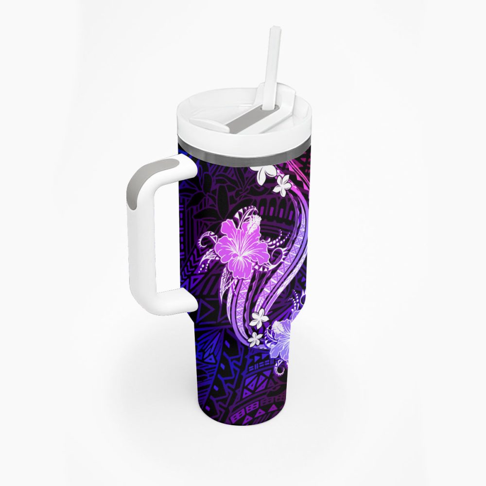 Tropical Flowers Custom Stanley Quencher 40Oz Stainless Steel Tumbler - Image 3