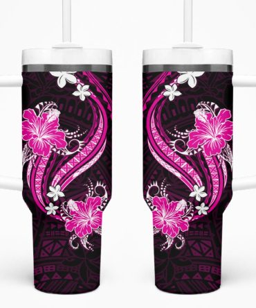 Tropical Flowers Custom Stanley Quencher 40Oz Stainless Steel Tumbler