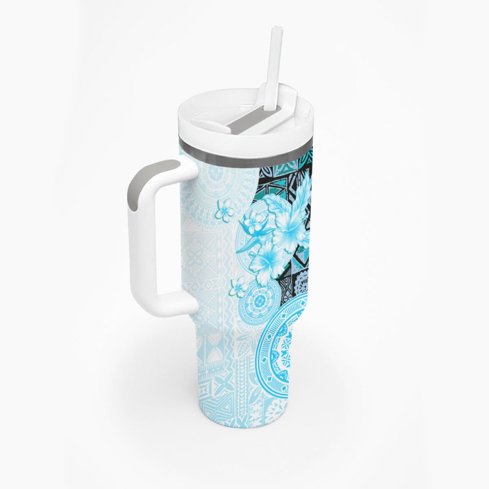Tropical Hibiscus Flowers Custom Stanley Quencher 40Oz Stainless Steel Tumbler - Image 3