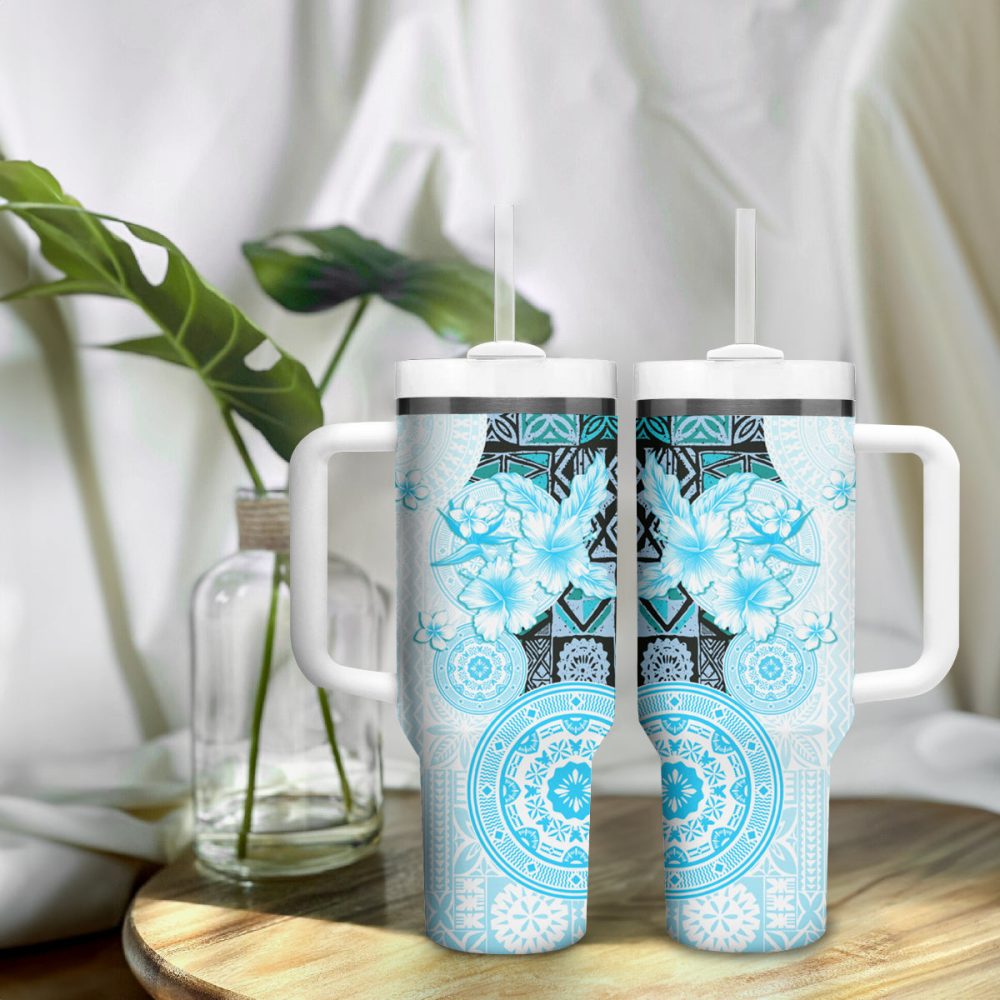 Tropical Hibiscus Flowers Custom Stanley Quencher 40Oz Stainless Steel Tumbler - Image 10