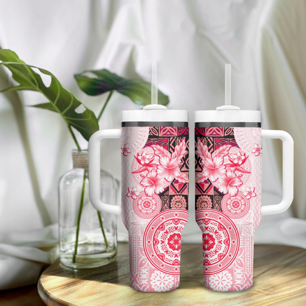 Tropical Hibiscus Flowers Custom Stanley Quencher 40Oz Stainless Steel Tumbler - Image 10