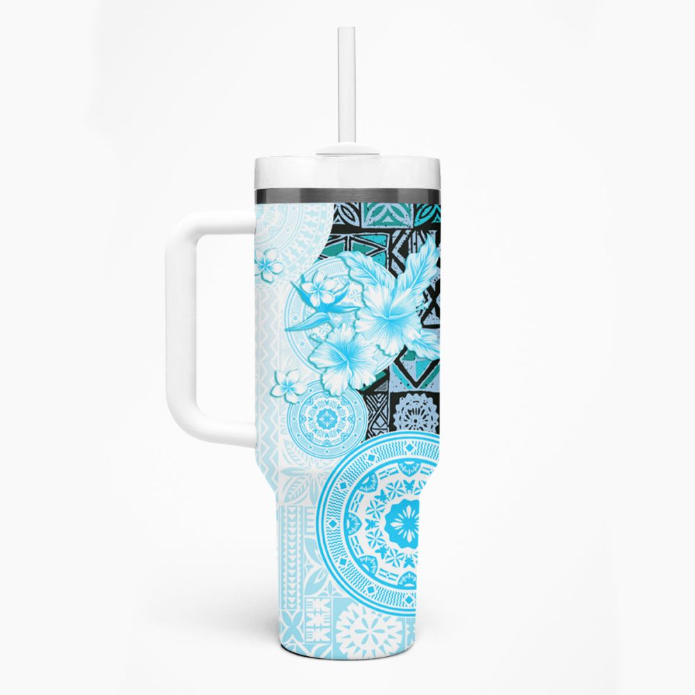 Tropical Hibiscus Flowers Custom Stanley Quencher 40Oz Stainless Steel Tumbler - Image 2