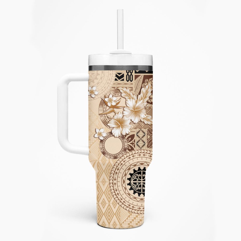 Tropical Hibiscus Flowers Custom Stanley Quencher 40Oz Stainless Steel Tumbler - Image 2