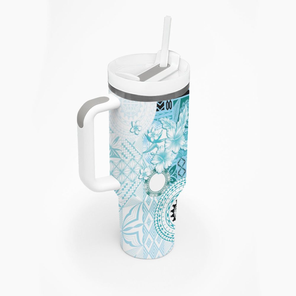 Tropical Hibiscus Flowers Custom Stanley Quencher 40Oz Stainless Steel Tumbler - Image 3