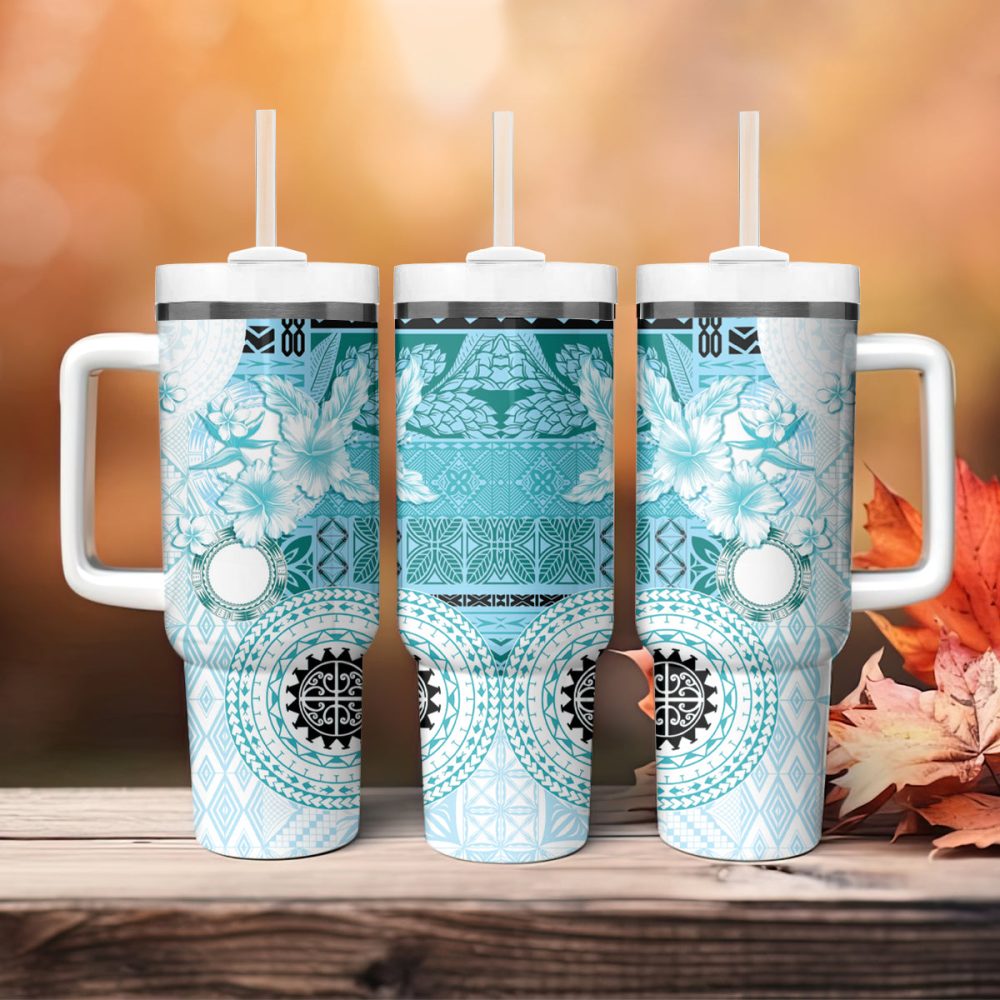 Tropical Hibiscus Flowers Custom Stanley Quencher 40Oz Stainless Steel Tumbler - Image 5