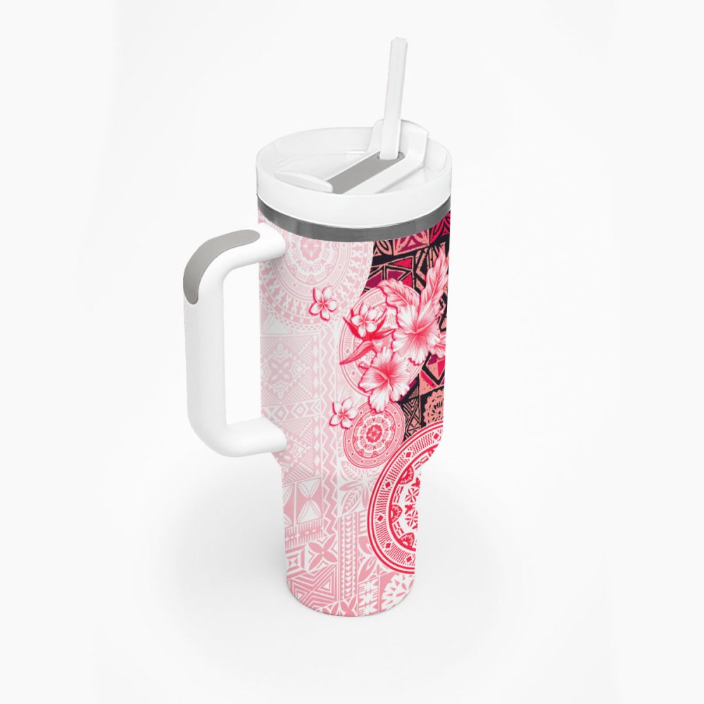 Tropical Hibiscus Flowers Custom Stanley Quencher 40Oz Stainless Steel Tumbler - Image 3