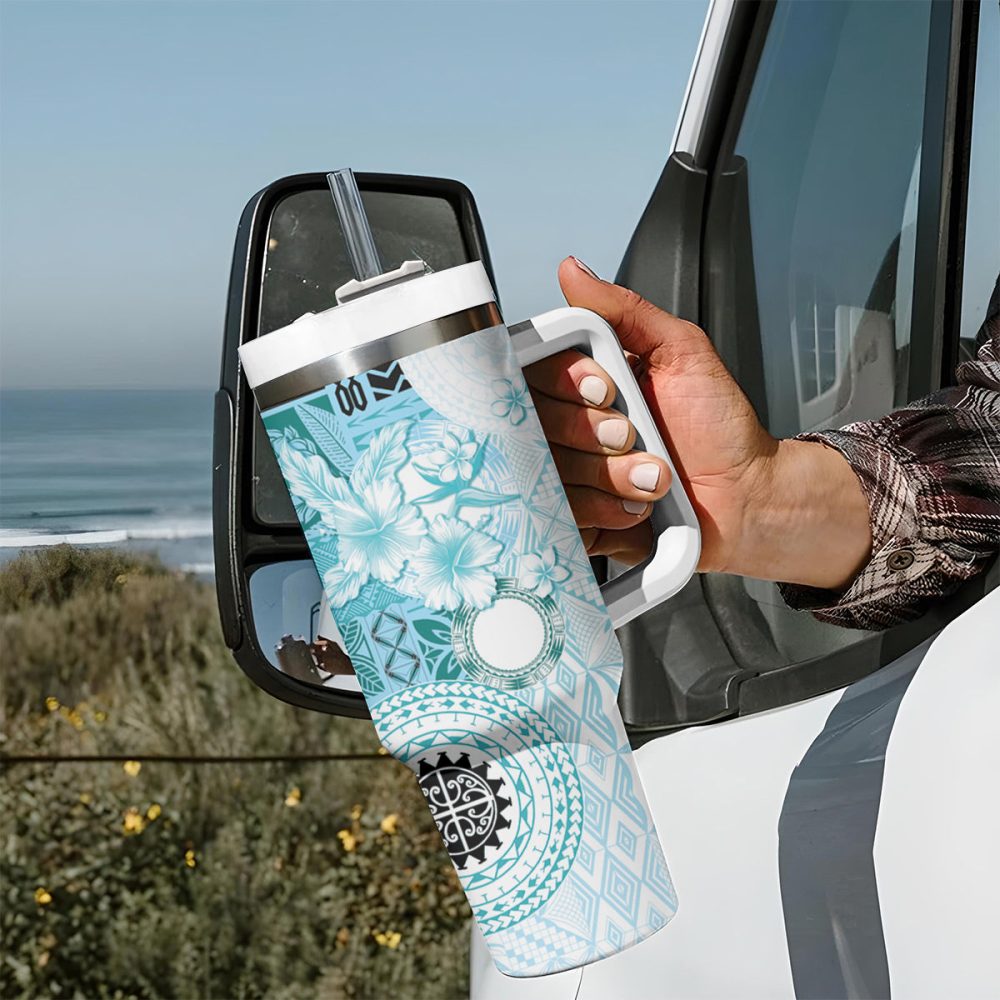 Tropical Hibiscus Flowers Custom Stanley Quencher 40Oz Stainless Steel Tumbler - Image 8
